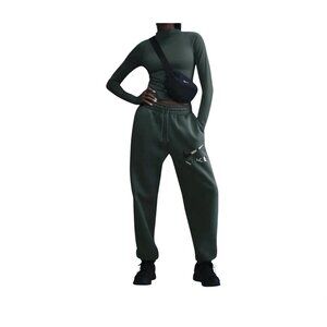 NIKE Sportswear Phoenix Fleece High-Waisted Oversized Pants Size M Green New